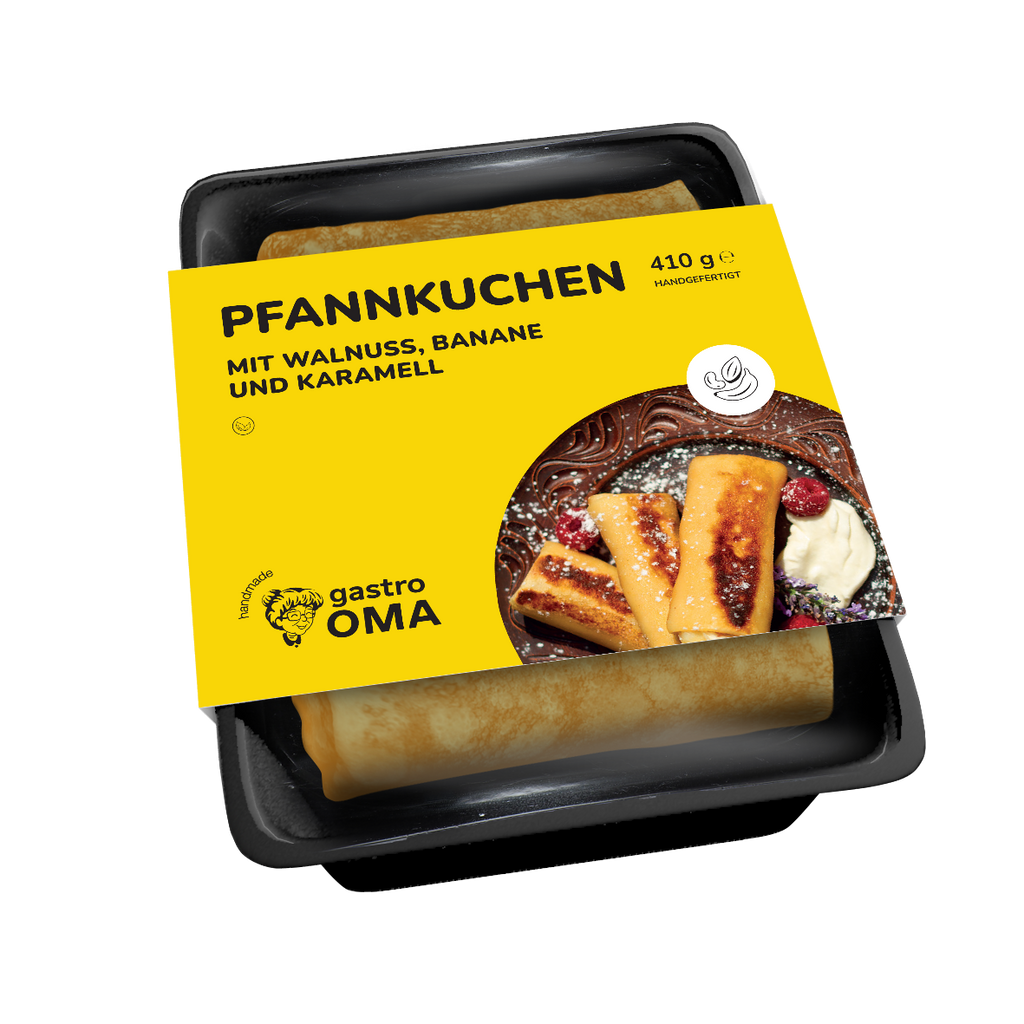 Pfannkuchen mit Walnuss, Banane und Karamel 410g
