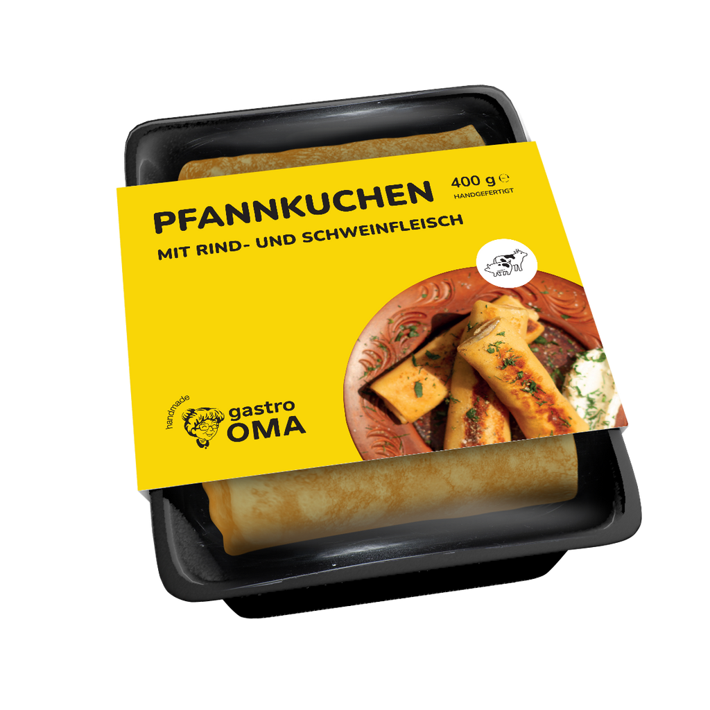 Pfannkuchen mit Rind- und Schweinefleisch