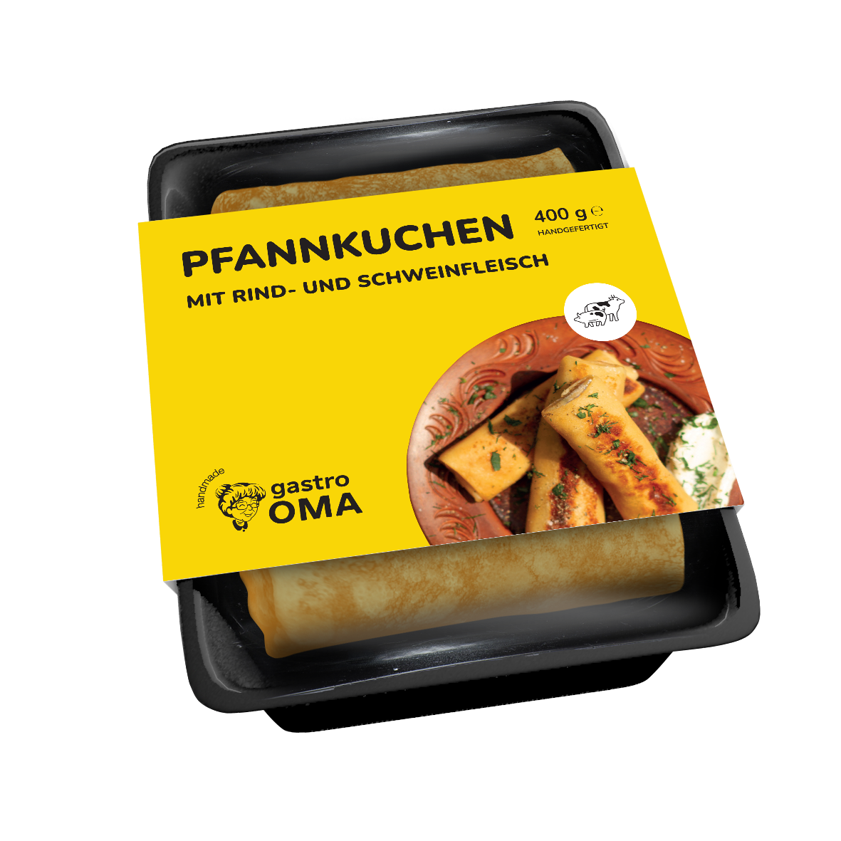 Pfannkuchen mit Rind- und Schweinefleisch