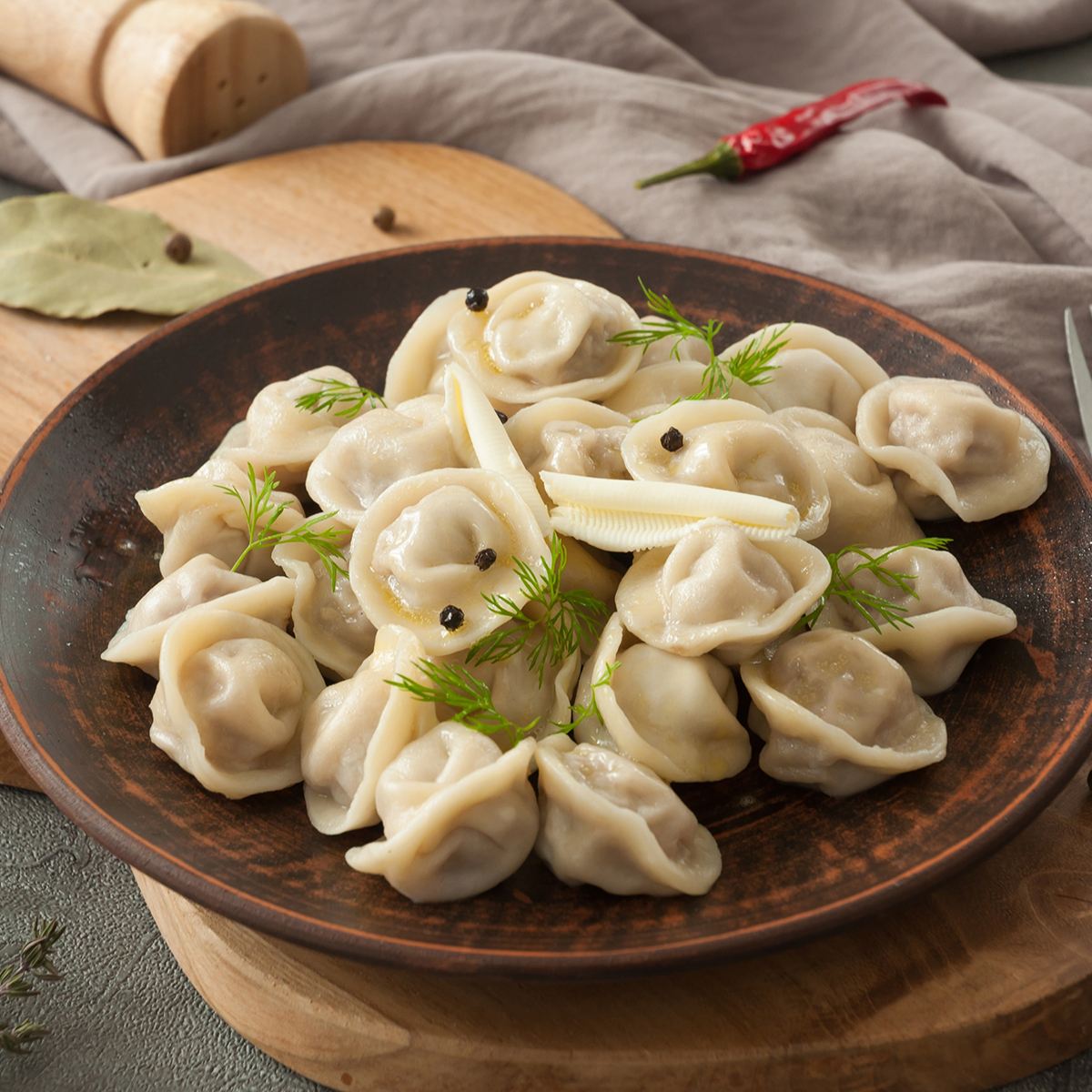 Pelmeni mit Putenfleisch