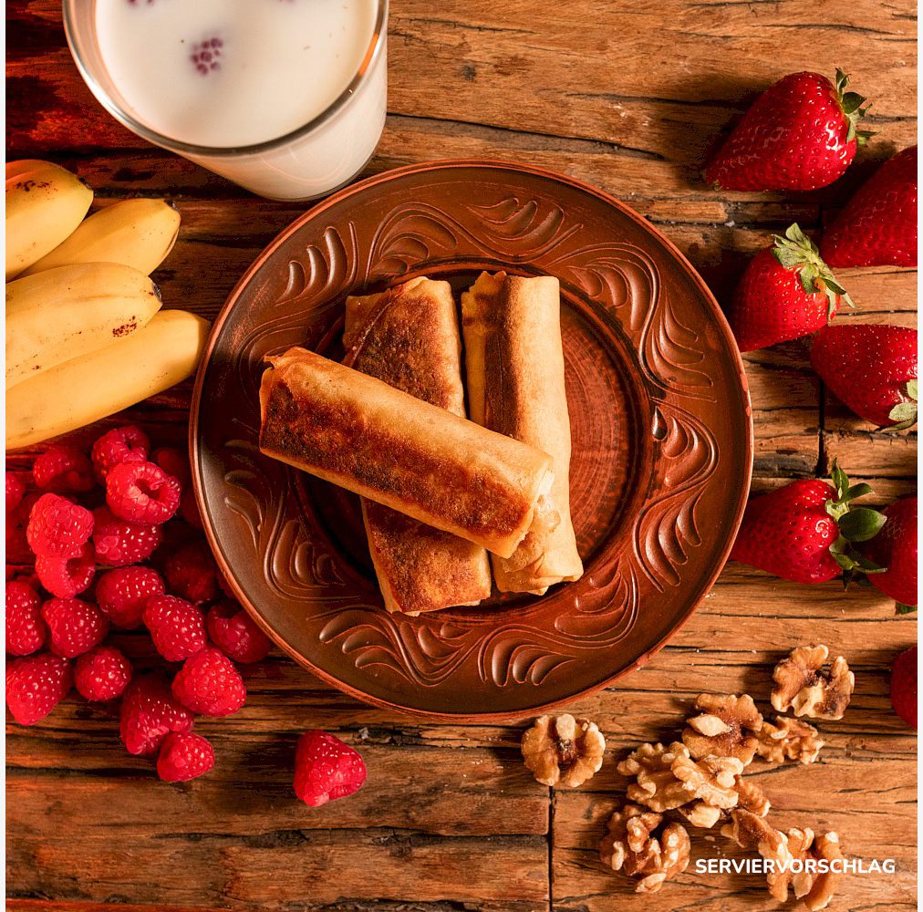 Pfannkuchen mit Walnuss, Banane und Karamel 410g