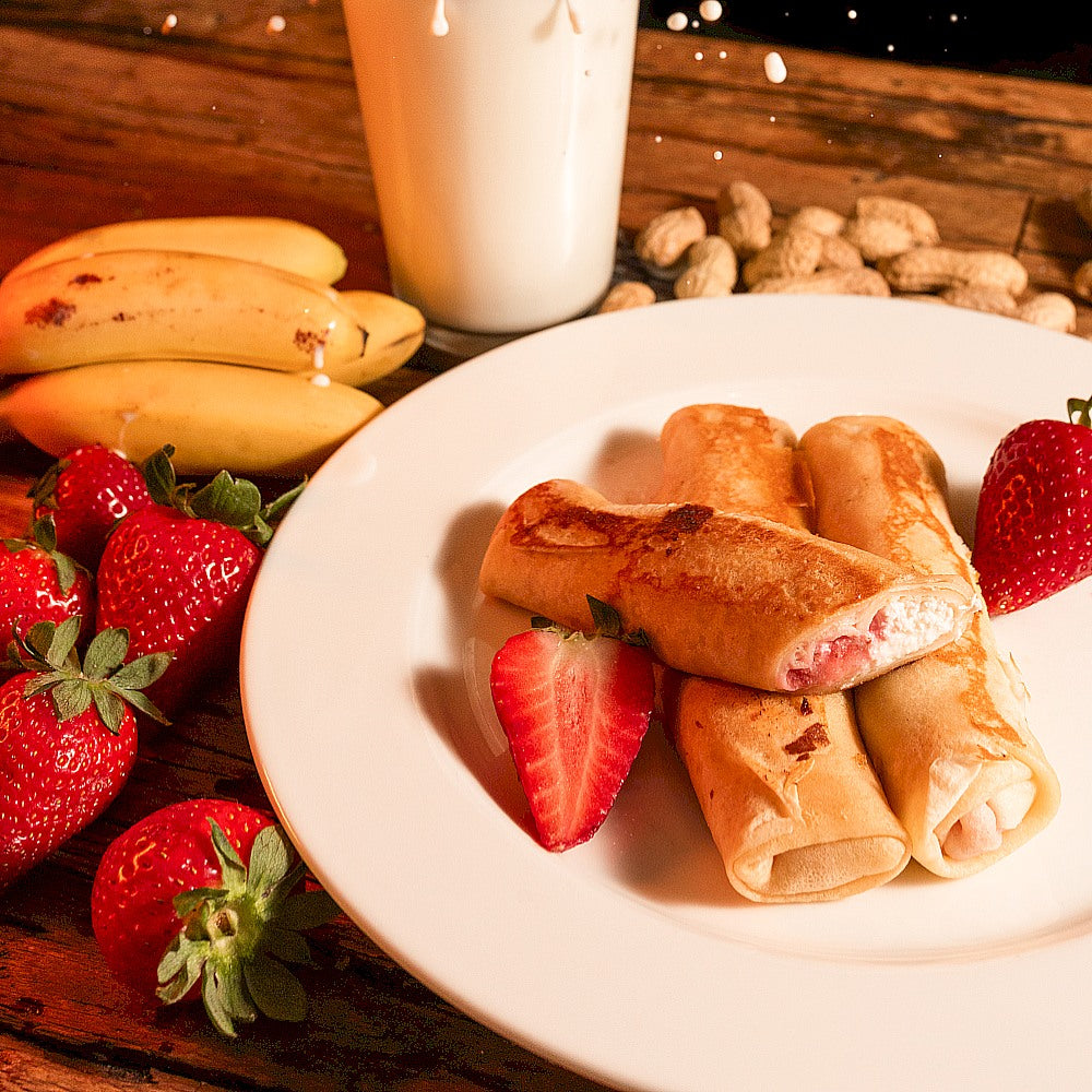 Pfannkuchen mit Erdbeeren und Quark 490g