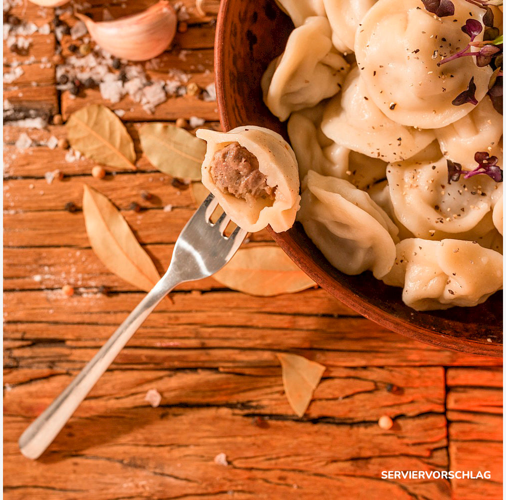 Pelmeni mit Rind- und Schweinefleisch