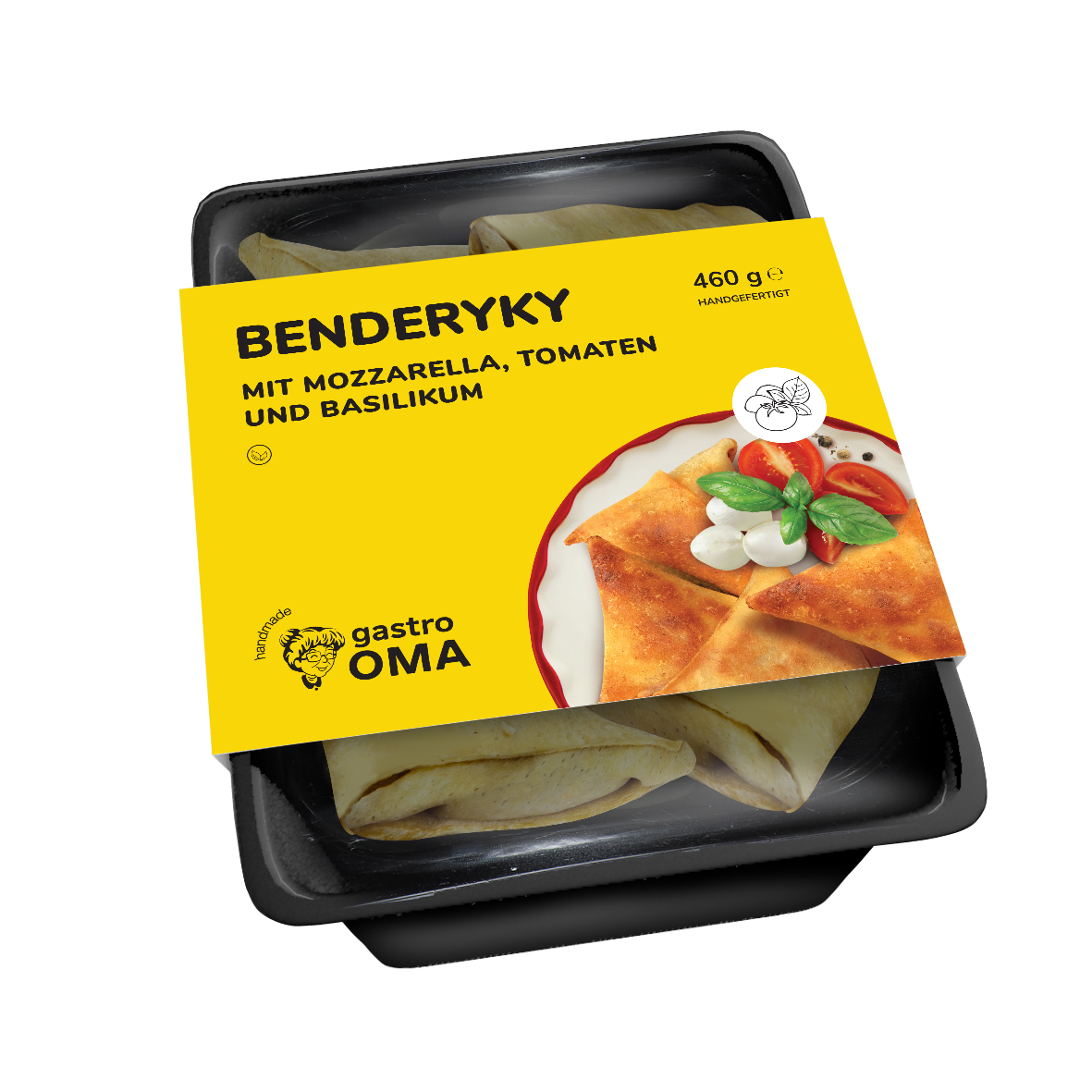 Benderyky mit Mozzarella, Tomaten und Basilikum