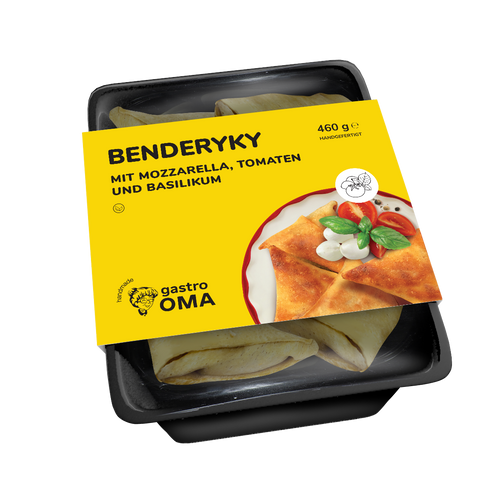 Benderyky mit Mozzarella, Tomaten und Basilikum