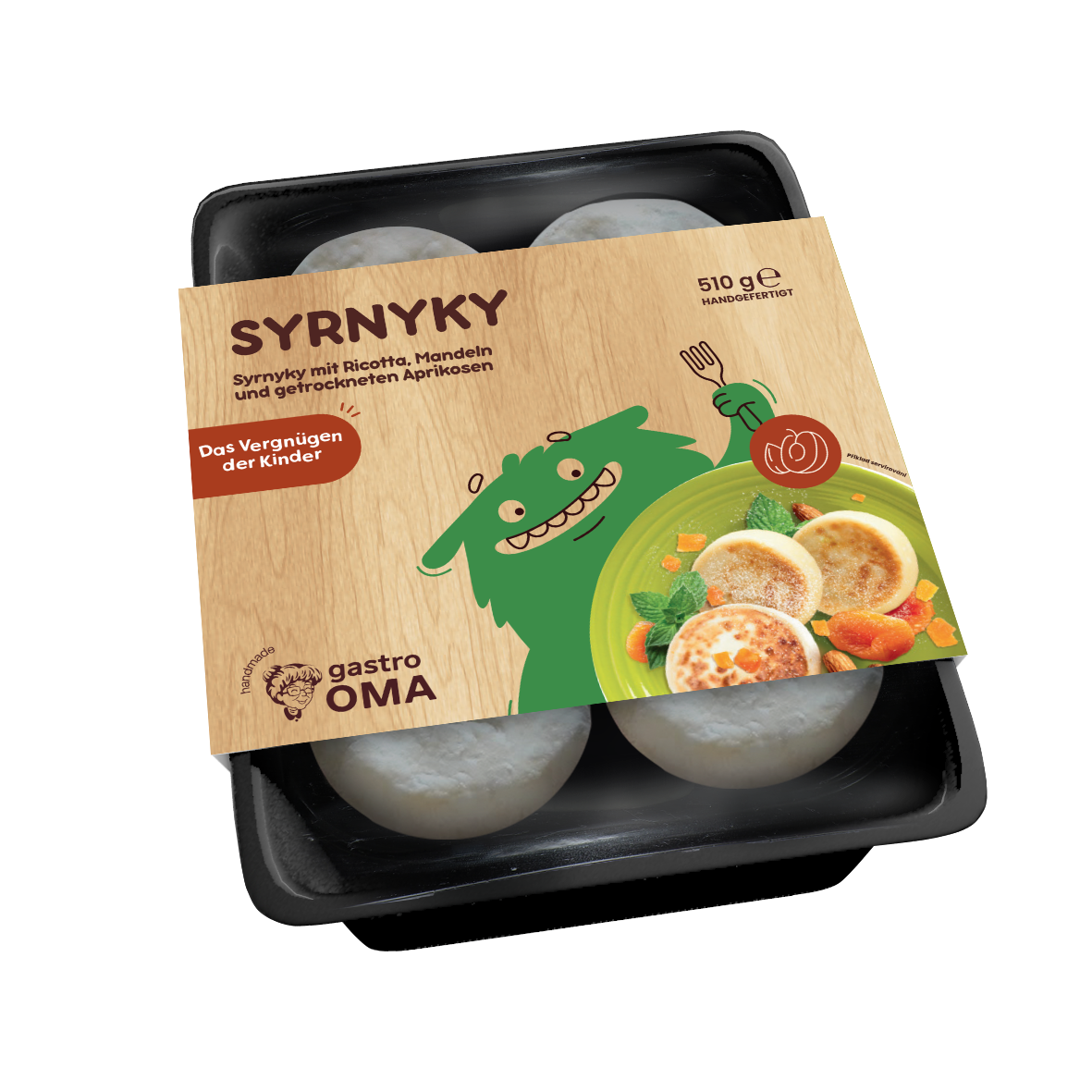 Syrnyky mit Ricotta, Mandeln und getrockneten Aprikosen 510g