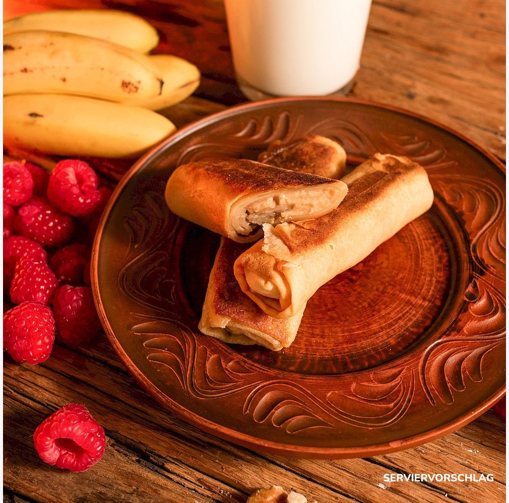 Pfannkuchen mit Walnuss, Banane und Karamel 410g