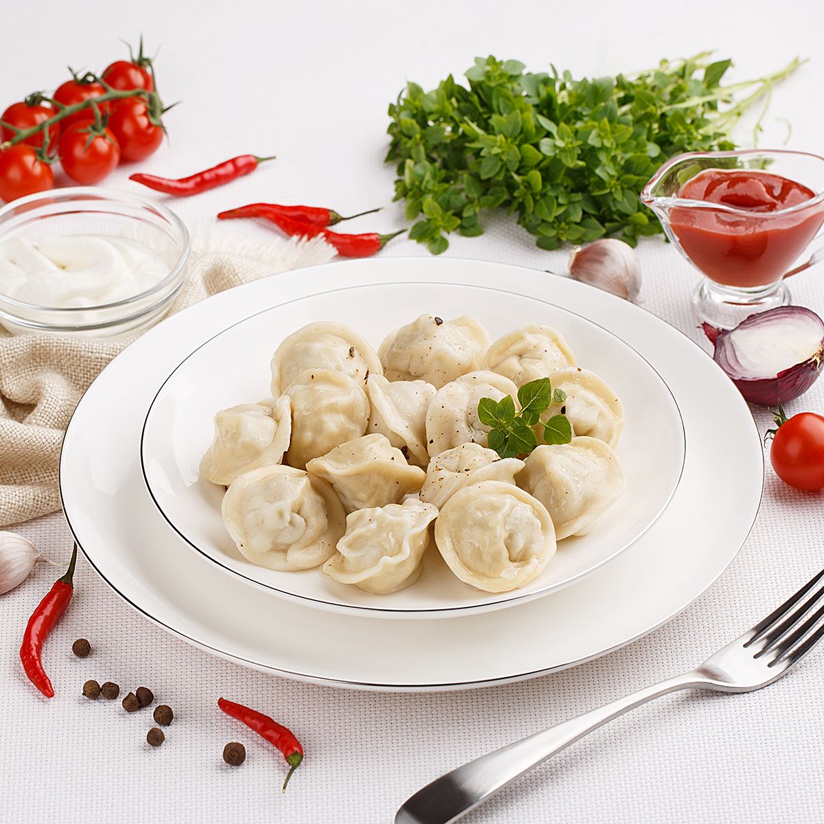 Pelmeni mit Putenfleisch